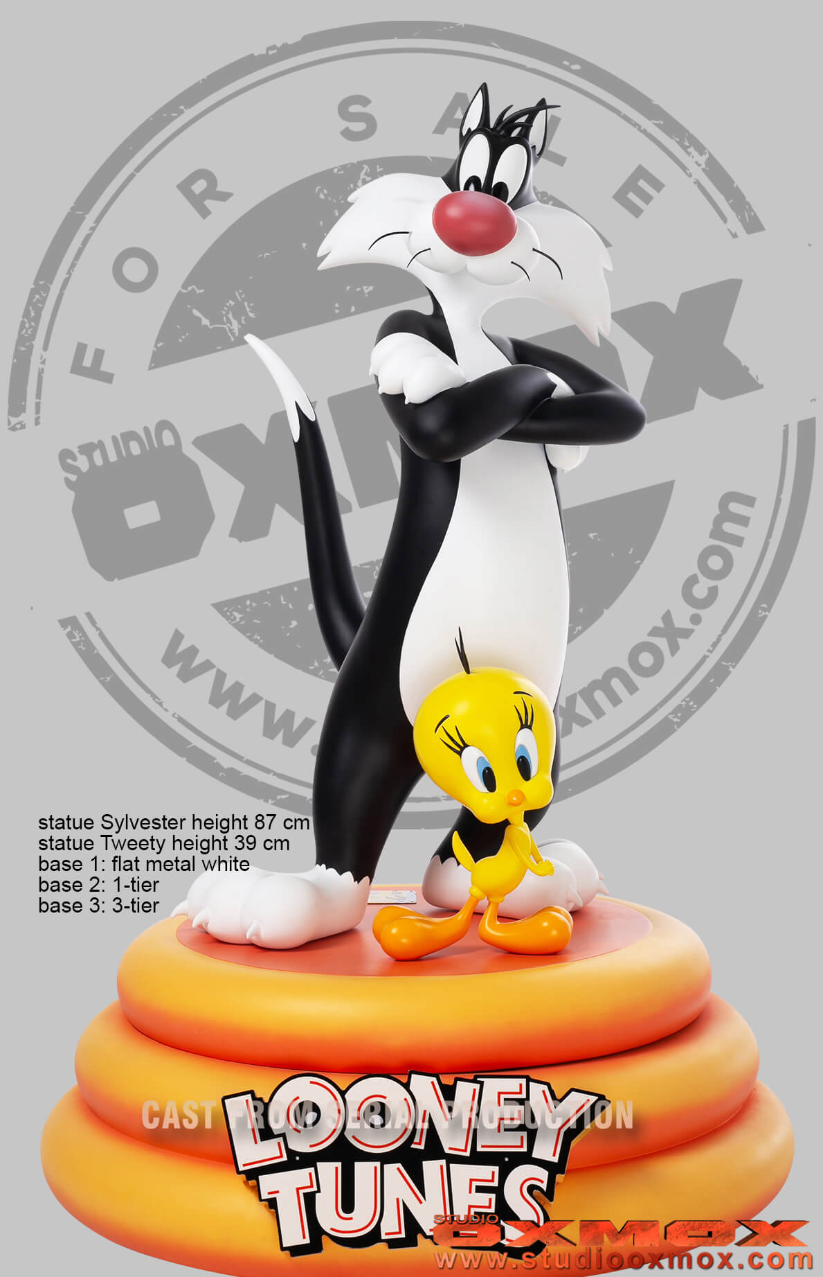 Looney Tunes statues, Sylvester and Tweety life size with large base